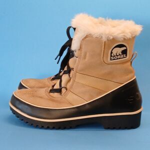 Sorel Suede Tivoli II Tan Snow Boots, Size 10M, Waterproof, Fleece